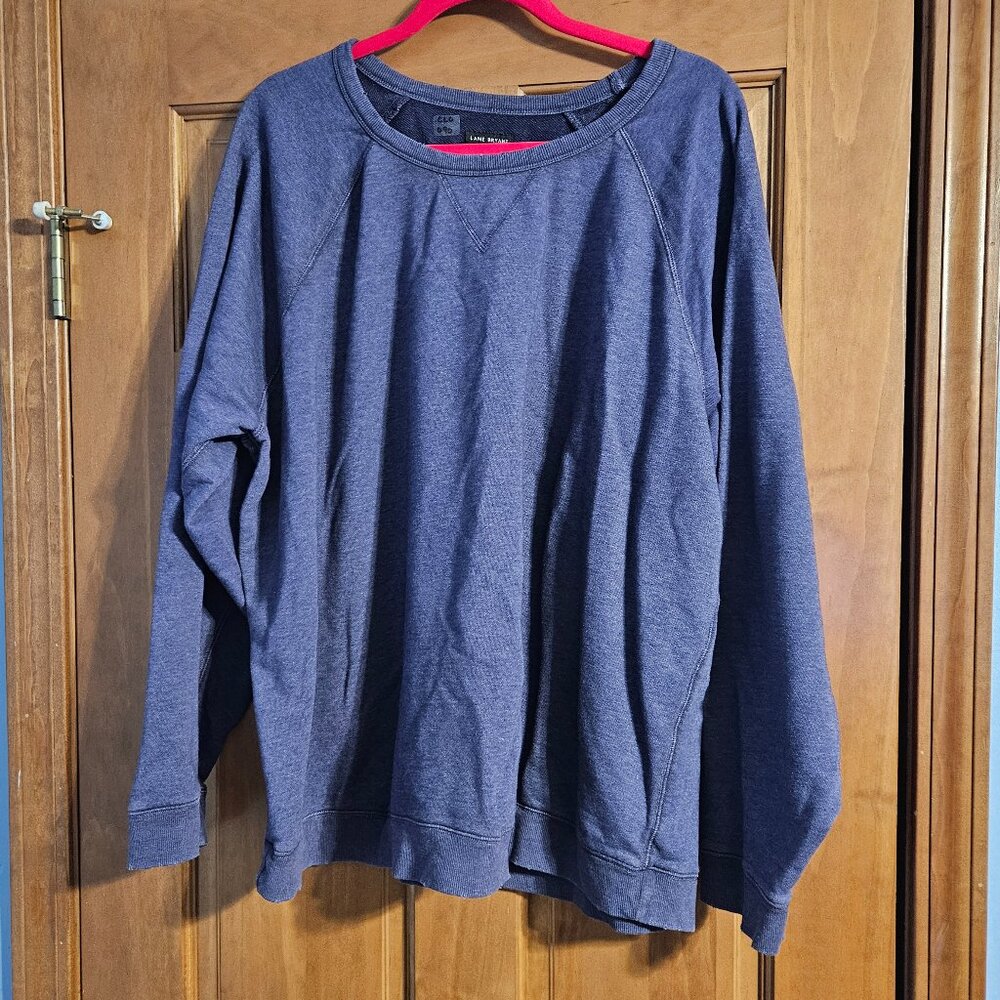 Lane Bryant 26/28 distressed collar blue sweatshirt